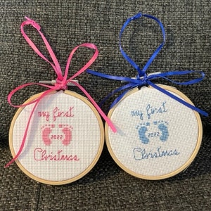 Mijn eerste kerstornament: kruissteekpatroon