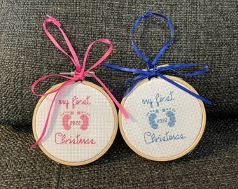 My First Christmas ornament - cross stitch pattern