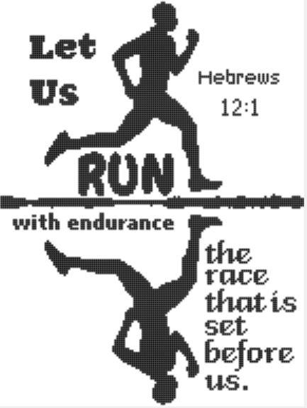 Man Ran Way Pattern Running Man Cross Stitch Pattern (instant Download), Runner, Run ...