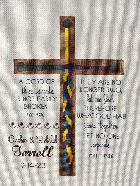 Cross Stitch Pattern Wedding Cross, Marriage, Scripture, Christian ...