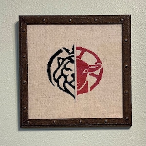 The Lion and the Lamb cross stitch pattern, electronic download, Jesus, Revelation