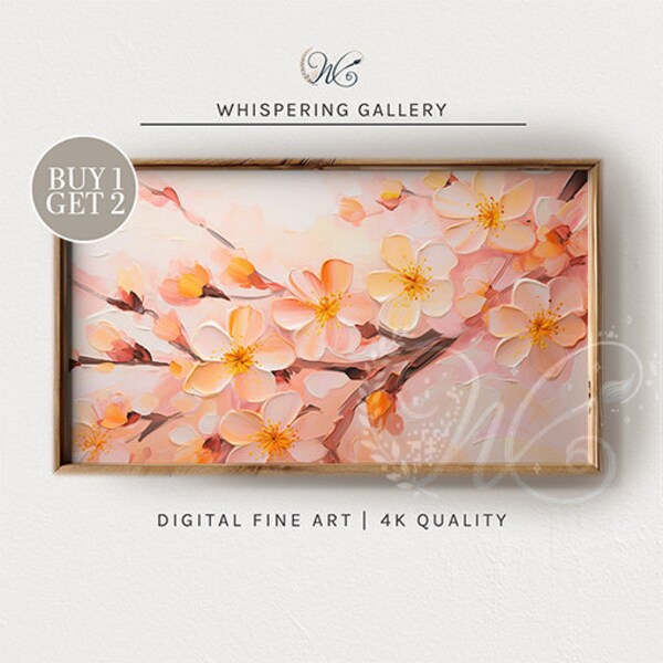 Abstract Citrus Delight in Spring Bloom  Orange Tones Digital Download  Office Decor by Whispering Gallery Art  TV0756