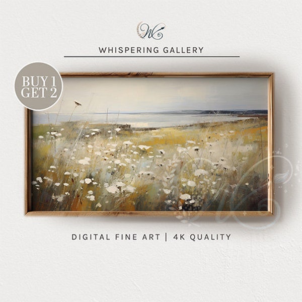 Oil Blossom Bliss in Spring Awakening  Pastel Hues Digital Download  Dining Room Decor by Whispering Gallery Art  TV0206