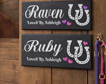 Personalised Horse Stable Door Sign | Custom Wooden Pony Name Plaque