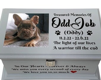 Pets Ashes Casket/Urn/Box With Photo And Clasp - Cremation Memorial Urn Casket Box Keepsake Customised Unique - Personalised & Handmade