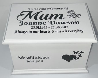 Ashes Casket/Urn/Box - Cremation Memorial Urn Casket Box Keepsake Customised Unique - Personalised & Handmade Internal Clasp