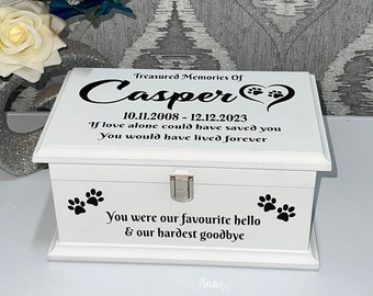 Pets Ashes Casket/Urn/Box With Clasp - Cremation Memorial Urn Casket Box Keepsake Customised Unique - Personalised & Handmade