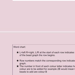Pode incluir: Um gr&aacute;fico detalhado para trabalhos com contas, com filas de contas coloridas rotuladas com letras. O gr&aacute;fico inclui um gr&aacute;fico de palavras que explica os s&iacute;mbolos e as nota&ccedil;&otilde;es usadas no gr&aacute;fico de contas. As filas s&atilde;o numeradas e as cores s&atilde;o indicadas.