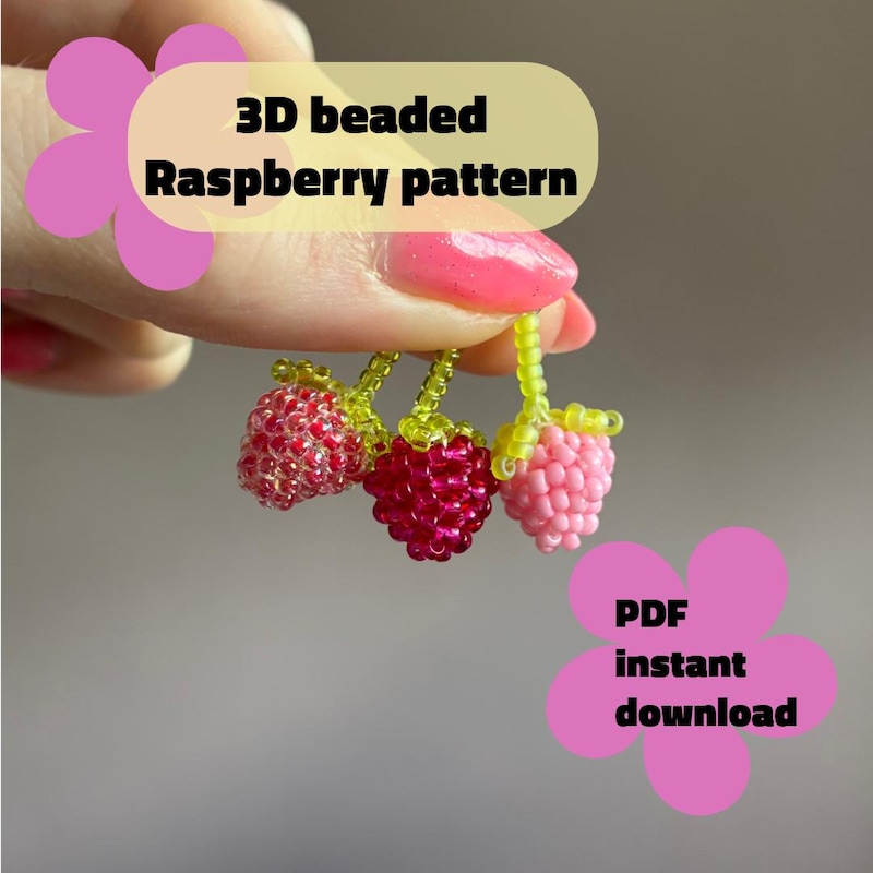 Beaded Raspberry Pattern Fruit Beading Tutorial - Etsy