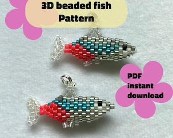 3D fish beading pattern pdf instant download
