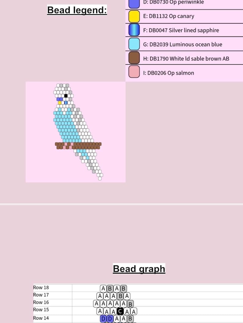 Steensteekpatroon met kralen voor parkieten. Directe pdf-download afbeelding 7