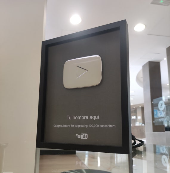 Play Button Youtube Subscribers Silver Award Button Etsy