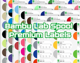 Bambu Lab-labels voor herbruikbare spoelen | Kleurgecodeerde vinylstickers met hoge resolutie