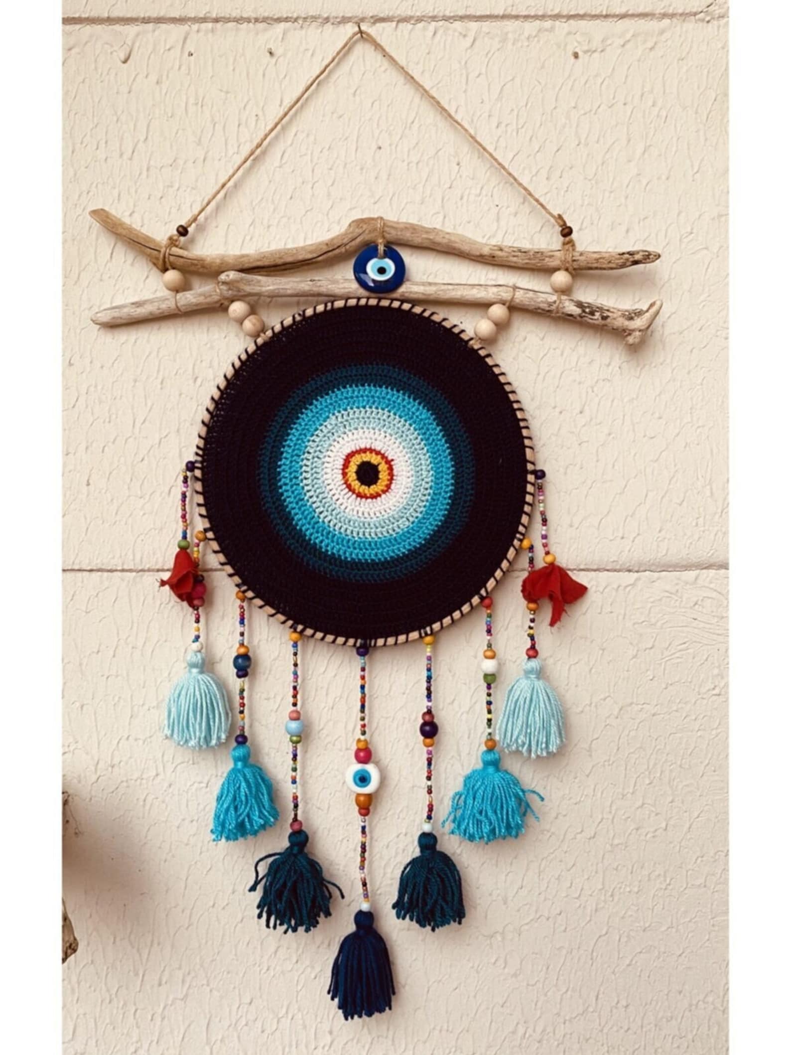 Nazarlık Nazar Boncuğu Düşkapanı Mandala Kapı Süsü Duvar Süsü Etsy
