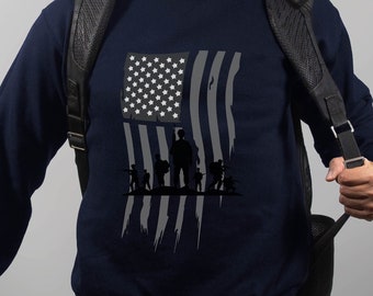 Sweat-shirt drapeau des États-Unis, T-shirt patriotique américain, Chemise de style armée, Tee-shirt d’ancien combattant américain, Jour de l’indépendance, Tee du quatrième juillet, Cadeau de la Journée des anciens combattants
