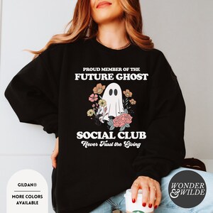 Cute Floral Ghost Sweatshirt, Halloween Tee, Ghost Halloween Shirt, Spooky Shirt, Funny Graphic Tee, Ghost Shirt, Ghost Tee, Cute Ghost