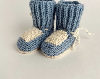 Handmade Knitted Baby Socks Superwash Merino Blend Infant Newborn Booties