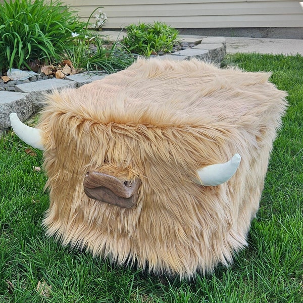 Highland Cow Footstool Etsy