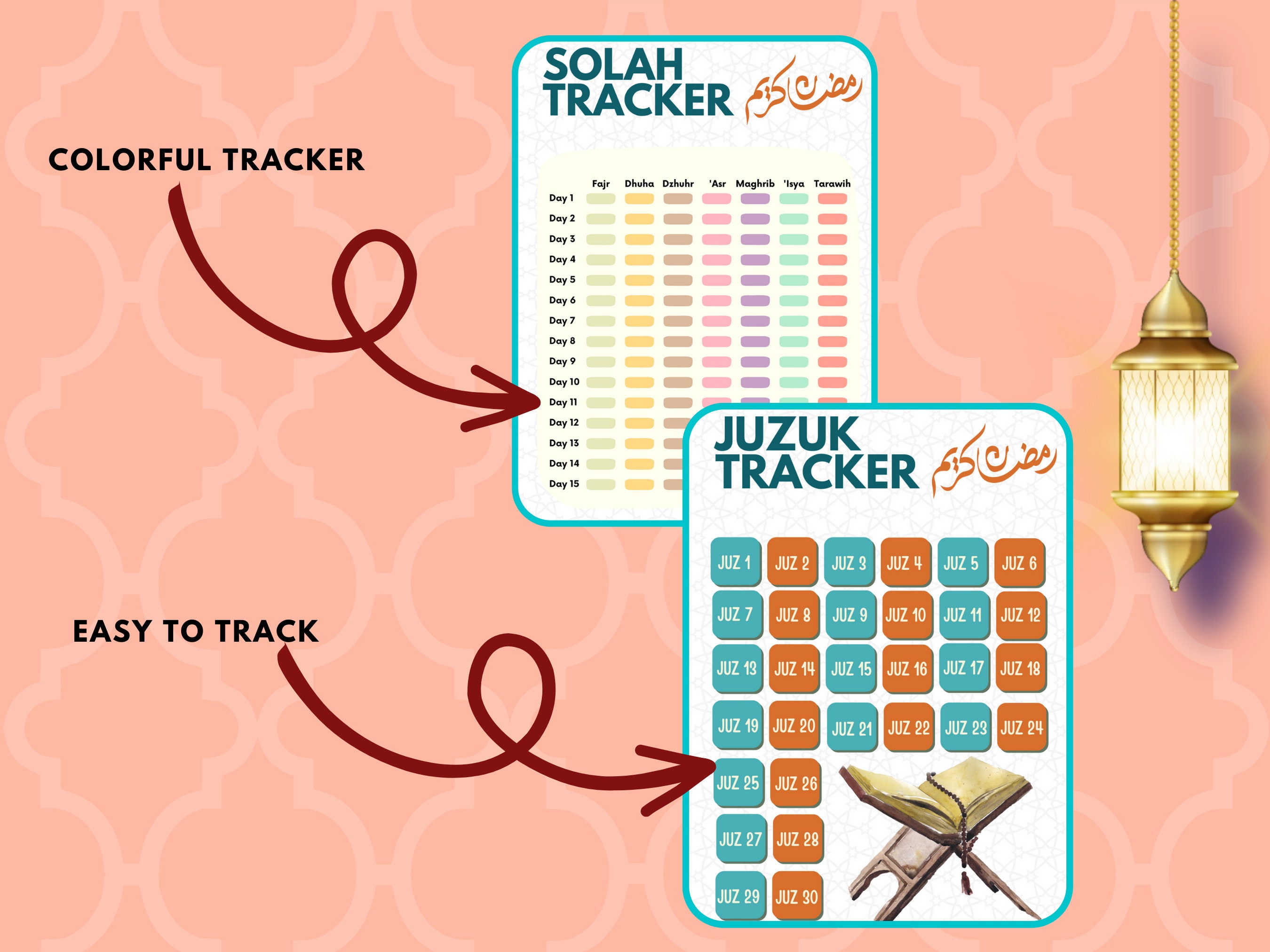 Ramadan Planner, Ramadan Journal, Ramadan Gift Colorful Ramadan Planner