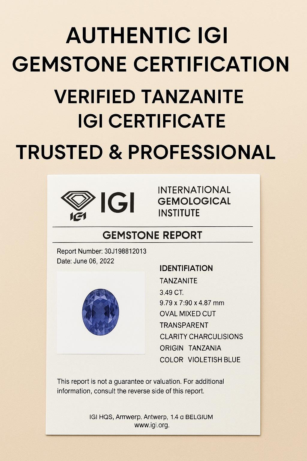 Pierre Naturelle Non Traitée Pierre Grandidierite 0,11 Ct - Madagascar, Rond, Certifiée AIGS, Naturelle (Neuf Avec Certificat) Pierre Rare Verte