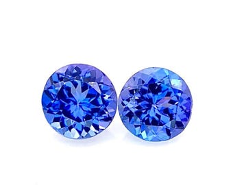 Faceted Tanzanite Pair: 1.40 Carat Round Loose Gems