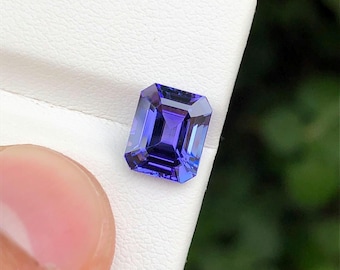 Tanzanite Blue 2.09 ct | Emerald Cut 9x7 mm | Loupe Clean Tanzanite Octagon AA+/ AAA Colour Loose Gemstone for Ring, Pendant, Fine Jewelry