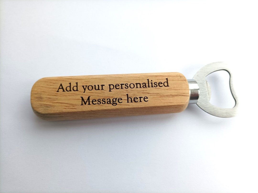 Personalised Bartender Bottle Opener Rubber Wood Handheld Wine Etsy UK