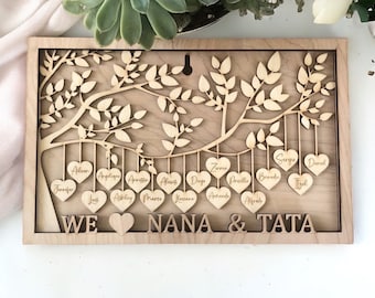 Family tree sign, Mother’s Day, Father’s Day, Gift for mom, Gift for Grandma, Gift for Grandpa, Mother's Day Gift, Father's Day Gift