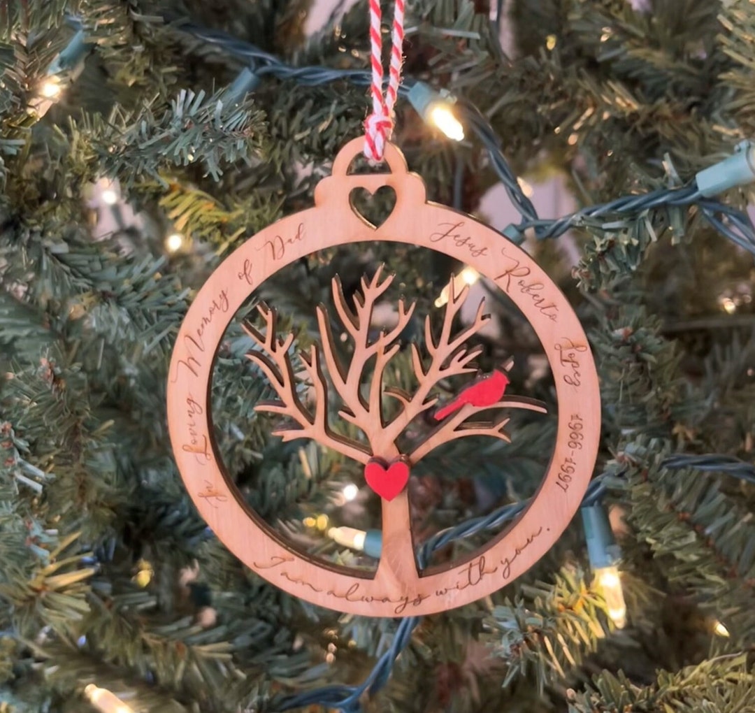 Tree Memorial Ornament, Memorial Ornament, Cardinal Ornament, Always