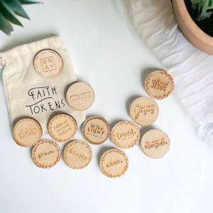 Faith Affirmation Tokens, Woman of Faith, Pocket tokens, Christian inspirational tokens, Self love tokens, Gift for friend, Affirmations