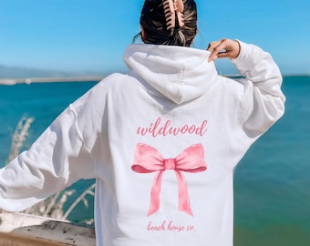 Wildwood Bow, Wildwood NJ Hoodie, Wildwood sweatshirt, Preppy Beach Hoodie, Bow aesthetic, Trendy Wildwood Hoodie, Wildwood Beach Gift, surf