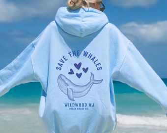 Save The Whales Wildwood Hoodie, Wildwood Nj Hoodie, Modna bluza Wildwood, Wildwood Beach NJ, Save The Whales Beach Hoodie, Wildwood