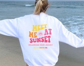 Wildwood New Jersey Crewneck, Wildwood Crewneck, Sunset Beach Sweatshirt, Wildwood NJ Crewneck, Cute Wildwood Sweatshirt, Wildwood