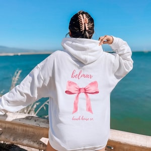 Belmar Bow, Belmar NJ Hoodie, Belmar  sweatshirt, Preppy Beach Hoodie, Bow aesthetic, Trendy Belmar New Jersey, Belmar Gift, Belmar Surf