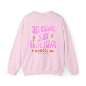 Cuello redondo Wildwood, sudadera Wildwood NJ, playa Wildwood, cuello redondo Preppy Wildwood, sudadera Wildwood linda, sudadera Wildwood de moda Light Pink