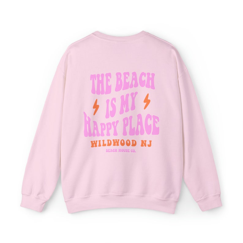 Cuello redondo Wildwood, sudadera Wildwood NJ, playa Wildwood, cuello redondo Preppy Wildwood, sudadera Wildwood linda, sudadera Wildwood de moda Light Pink