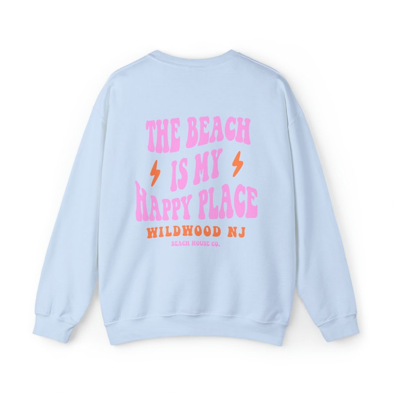Cuello redondo Wildwood, sudadera Wildwood NJ, playa Wildwood, cuello redondo Preppy Wildwood, sudadera Wildwood linda, sudadera Wildwood de moda Light Blue
