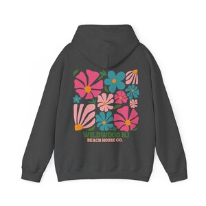 Wildwood Beach Oversized Hoodie, Trendy Flower Market Hoodie, Preppy Wildwood NJ Sweatshirt, Wildwood Womens Cute Surf Sweatshirt Gift, Dark Heather