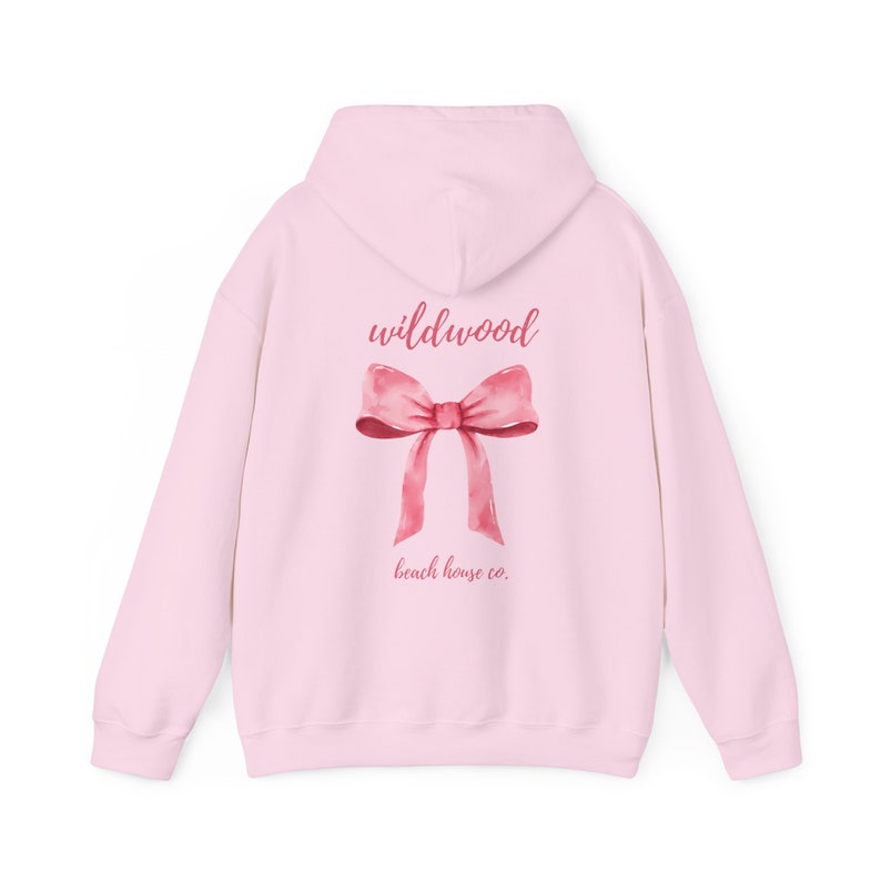 Wildwood Bow, Wildwood NJ Hoodie, Wildwood sweatshirt, Preppy Beach Hoodie, Bow aesthetic, Trendy Wildwood Hoodie, Wildwood Beach Gift, surf Light Pink