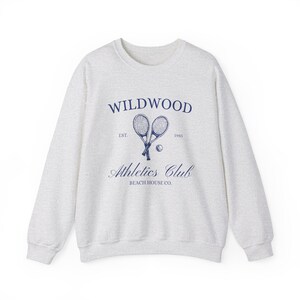 Wildwood Nj Crewneck, Wildwood Sweatshirt, Athletics Club, Beach Sweatshirt, Preppy Wildwood, Trendy Wildwood Beach Womens Surf Gift Ash