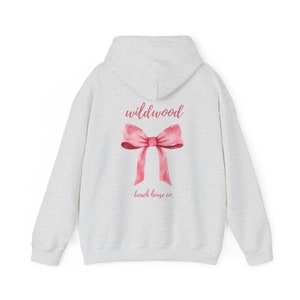 Wildwood Bow, Wildwood NJ Hoodie, Wildwood sweatshirt, Preppy Beach Hoodie, Bow aesthetic, Trendy Wildwood Hoodie, Wildwood Beach Gift, surf Ash