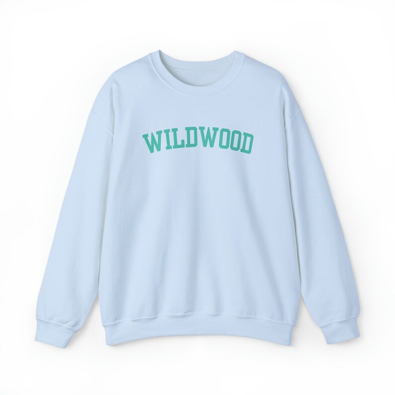 Wildwood NJ Crewneck, Wildwood NJ Coordinates Sweatshirt, Wildwood Gift, Wildwood Beach Crewneck, Wildwood Surf, Cute Women's Wildwood NJ Light Blue