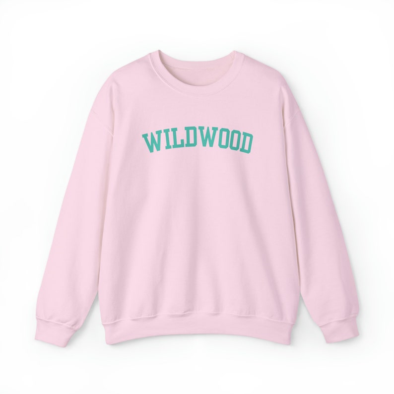Wildwood NJ Crewneck, Wildwood NJ Coordinates Sweatshirt, Wildwood Gift, Wildwood Beach Crewneck, Wildwood Surf, Cute Women's Wildwood NJ Light Pink