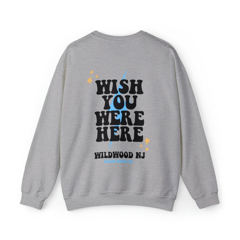 Wildwood NJ Crewneck, Wildwood Sweatshirt, Wish You Were Here Wildwood Sweatshirt, Preppy Wildwood, Cute Wildwood Sweatshirt, Wildwood Beach Sport Grey