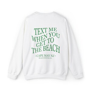 Wildwood New Jersey Crewneck, Text Me When You Get To The Beach, Wildwood Beach Sweatshirt, Preppy Wildwood Sweatshirt, Wildwood NJ Gift, White