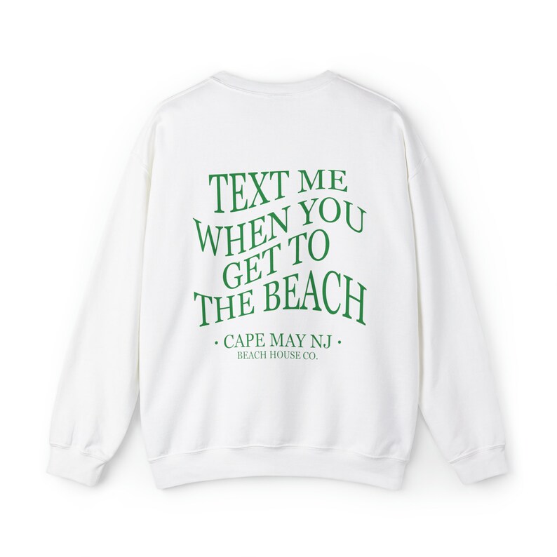 Wildwood New Jersey Crewneck, Text Me When You Get To The Beach, Wildwood Beach Sweatshirt, Preppy Wildwood Sweatshirt, Wildwood NJ Gift, White