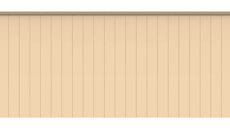 May include: A vertical, beige-colored panel background with evenly spaced, darker vertical lines. The top edge features a thin, darker horizontal trim. The bottom edge is white.