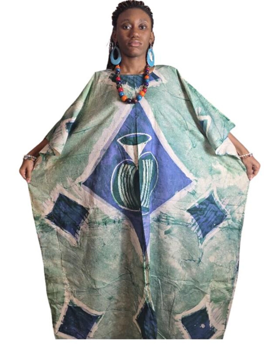 African Designer Boubou, Batik, 100% Cotton, Various Patterns, 138 Cm ...