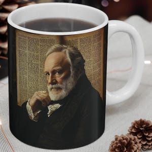 Literary Mug,  Victor Hugo Coffee Cup, Famous Writers Gift Literature Lover, Novel Enthusiast, English Major Present, Bookworm Birthday