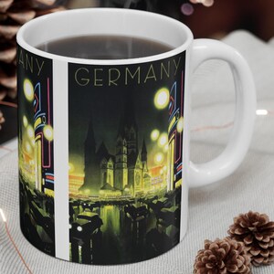 Vintage German Travel Poster Mug: Tea Coffee Cup, Kitchen Decor